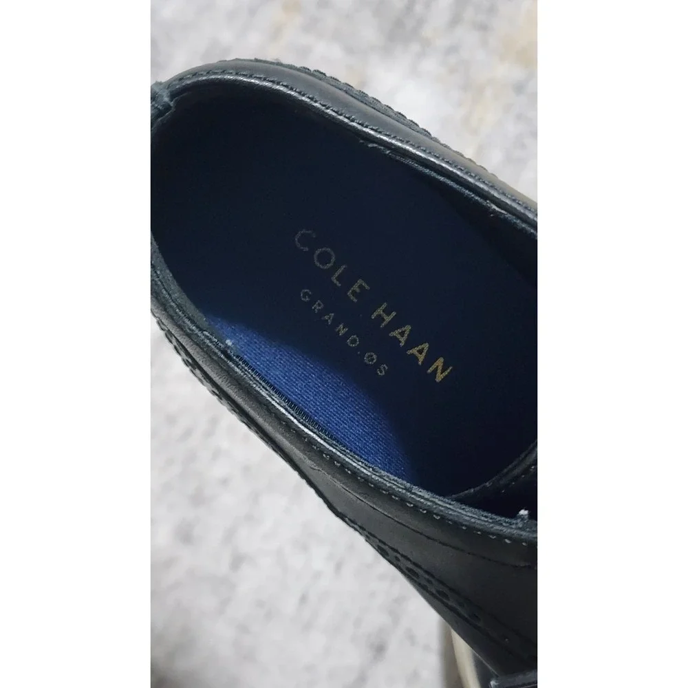 Cole Haan Men's Grand.Os Black Leather Wingtip Sneakers 9 M C29413